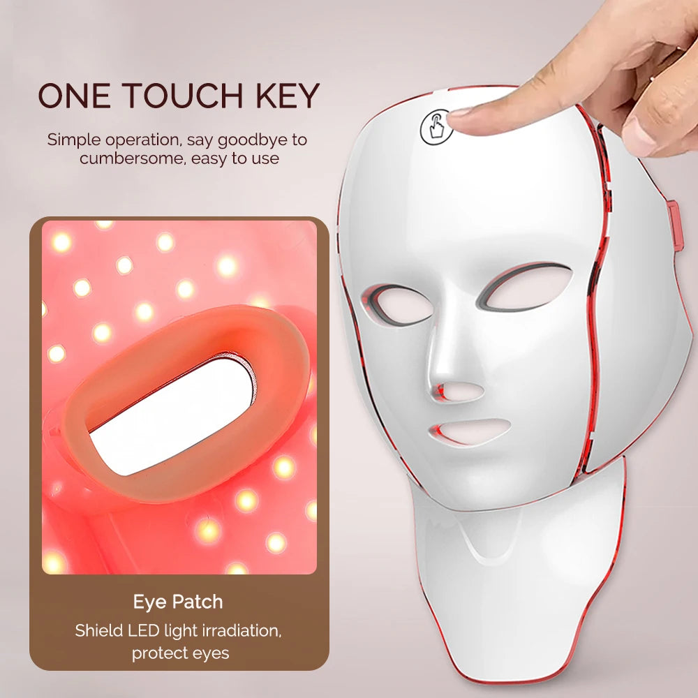 Professional Red Light Therapy Mask for Face & Neck – Rechargeable LED Skin Care Device